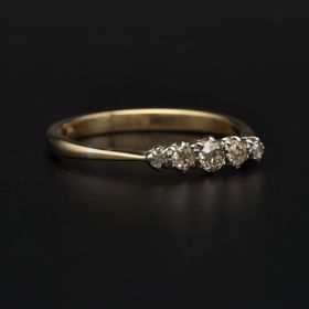 18ct Yellow Gold Five Stone Old Cut Diamond Ring
