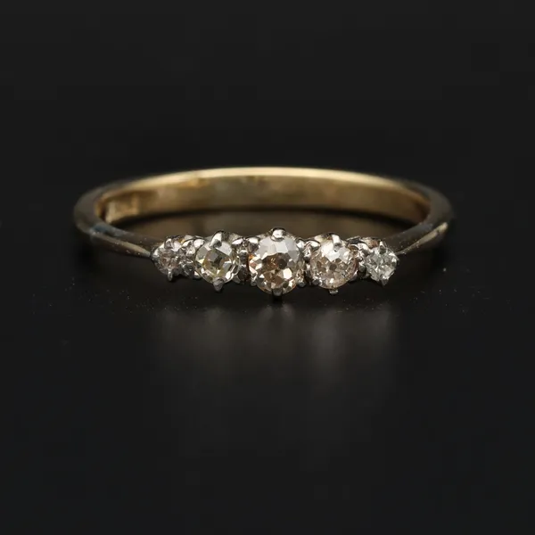 18ct Yellow Gold Five Stone Old Cut Diamond Ring