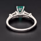 Art Deco Platinum Emerald and Diamond Ring