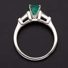 Art Deco Platinum Emerald and Diamond Ring