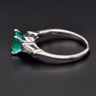 Art Deco Platinum Emerald and Diamond Ring