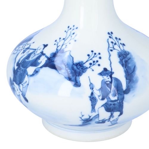 Qing Dynasty Chinese Blue and White Bottle Vase image-4