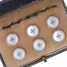 Edwardian 9ct Gold Cased Set of Mother of Pearl Waistcoat Buttons