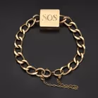 9ct Yellow Gold SOS Handmade Bracelet