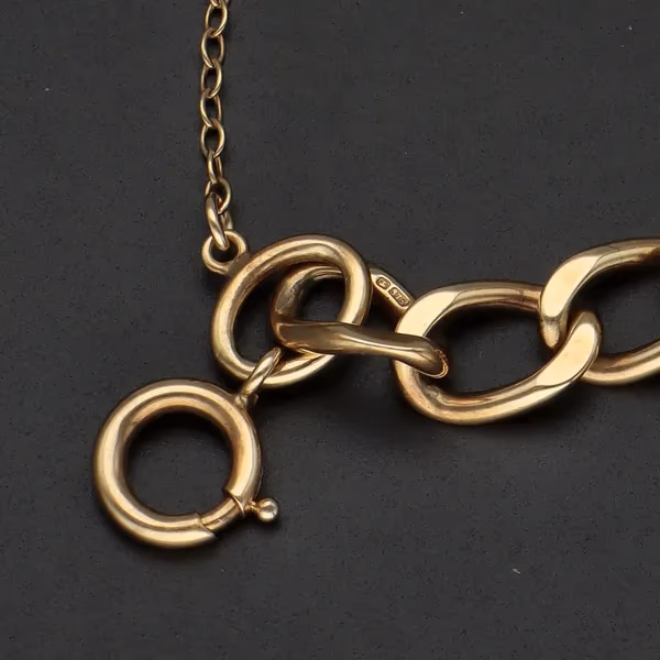 9ct Yellow Gold SOS Handmade Bracelet