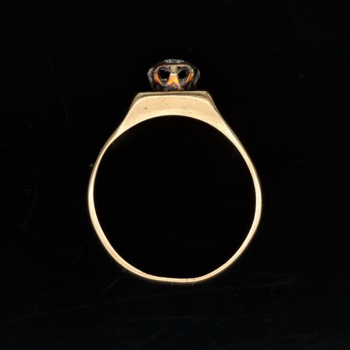 Retro Gold Diamond Ring. London 1978 image-6
