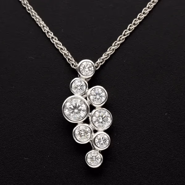 18ct White Gold Bubble Pendant