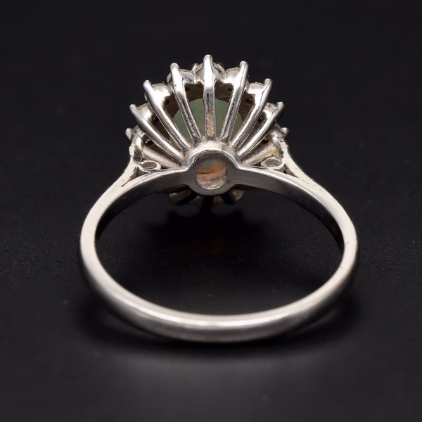 18ct Gold Opal and Diamond Ring