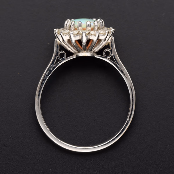 18ct Gold Opal and Diamond Ring