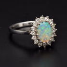 18ct Gold Opal and Diamond Ring