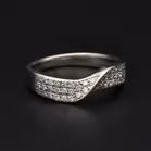 18ct White Gold and Diamond Twist Ring