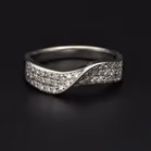 18ct White Gold and Diamond Twist Ring