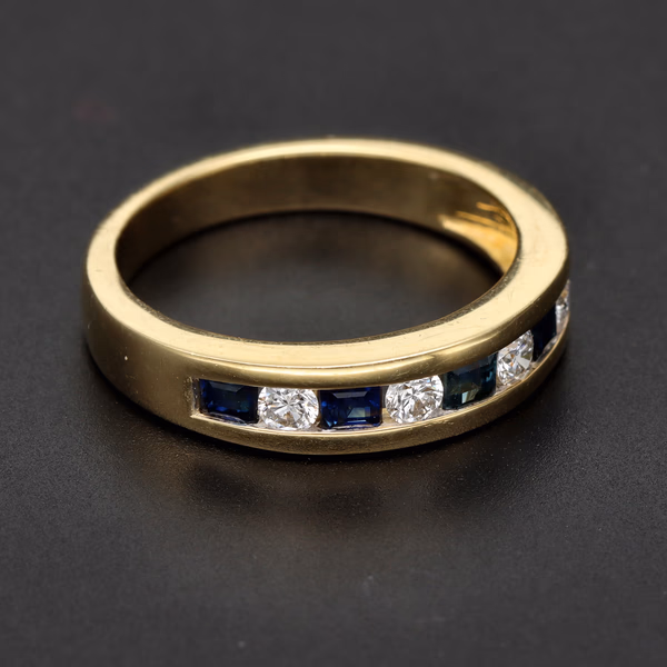 18ct Gold Sapphire and Diamond Eternity Ring