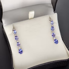 18ct White Gold Tanzanite & Diamond Drop Earrings