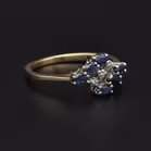 Retro Abstract Diamond Sapphire Ring