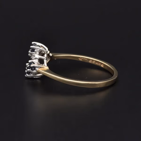 Retro Abstract Diamond Sapphire Ring