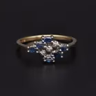 Retro Abstract Diamond Sapphire Ring