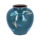 Japanese Blue Enamel Globular Vase by Ando Jubei