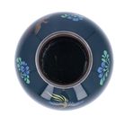 Japanese Blue Enamel Globular Vase by Ando Jubei