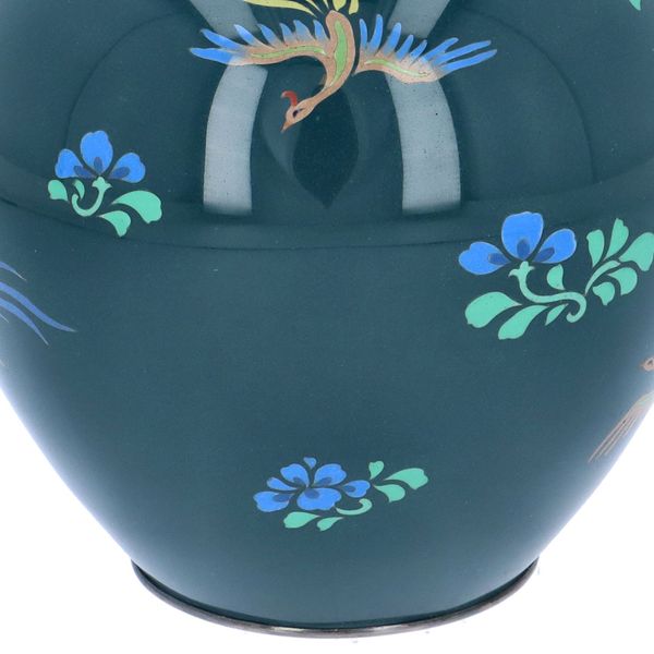 Japanese Blue Enamel Globular Vase by Ando Jubei