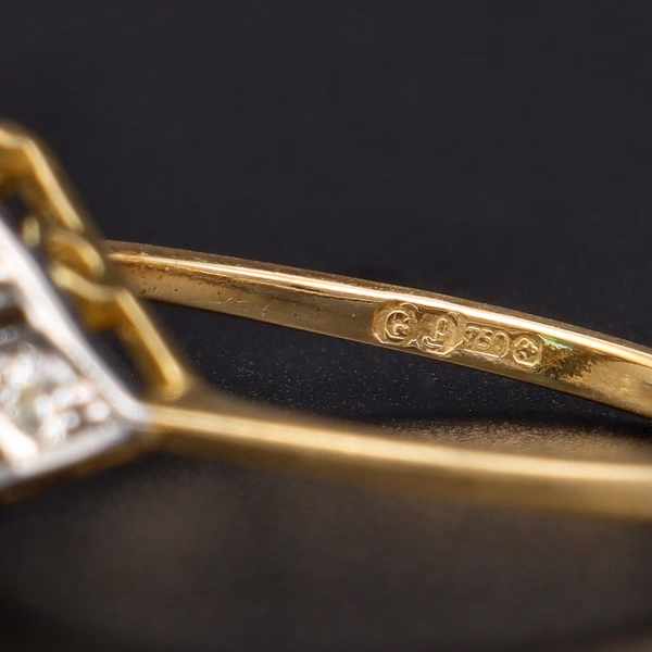 18ct Gold Emerald and Diamond Ring