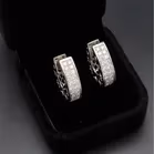 Platinum & Diamond Geometric Hoop Earrings