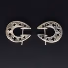 Platinum & Diamond Geometric Hoop Earrings