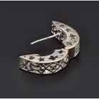 Platinum & Diamond Geometric Hoop Earrings