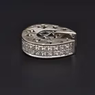 Platinum & Diamond Geometric Hoop Earrings