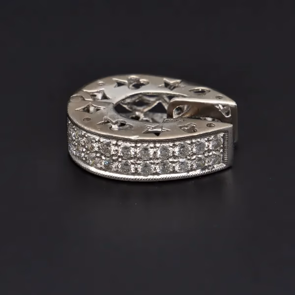 Platinum & Diamond Geometric Hoop Earrings