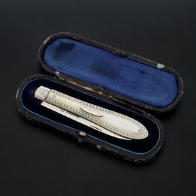 19th Century Cased Silver Fruit Knife