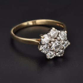 9k Gold Diamond Cluster Ring
