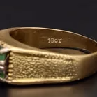 18ct Yellow Gold Emerald & Diamond Ring