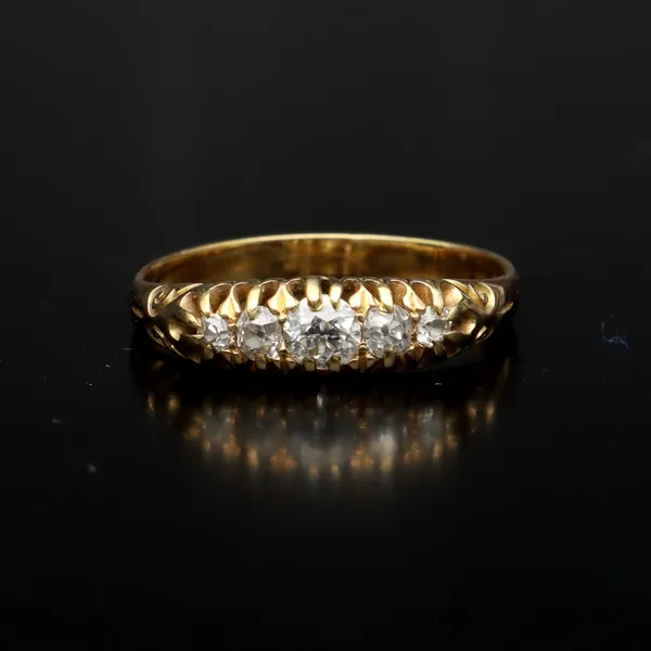 Edwardian 18ct Yellow Gold Diamond Five Stone Ring