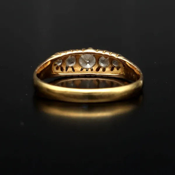 Edwardian 18ct Yellow Gold Diamond Five Stone Ring