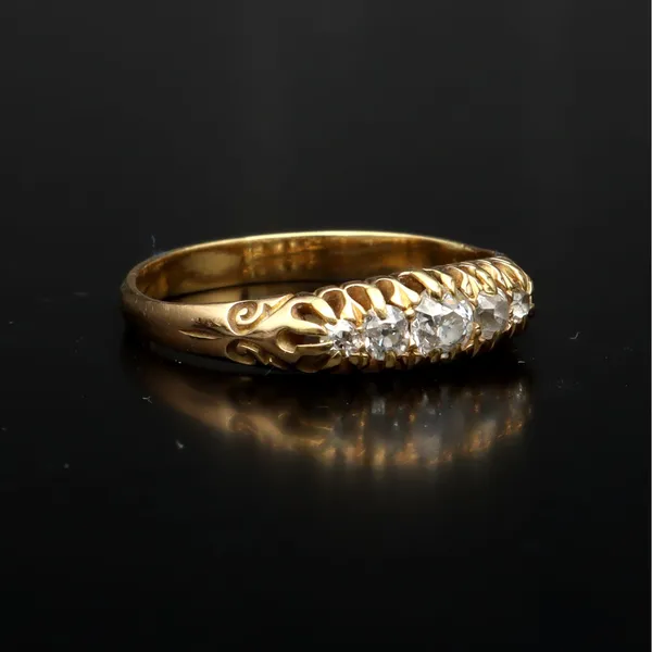Edwardian 18ct Yellow Gold Diamond Five Stone Ring