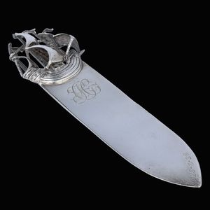 Large Edwardian Silver Galleon Bookmark