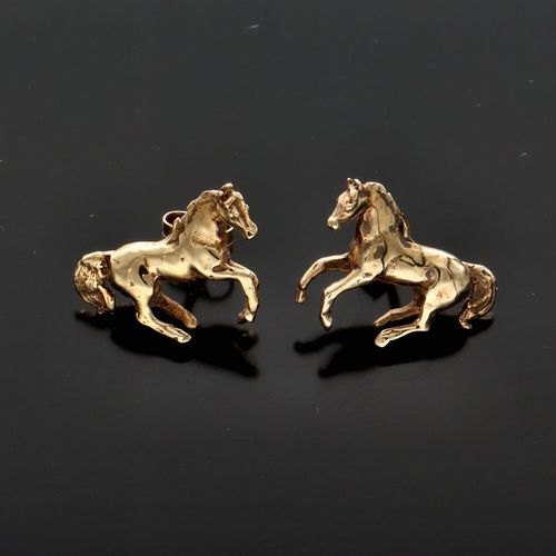 9ct Gold Harriet Glen Horse Earrings image-1