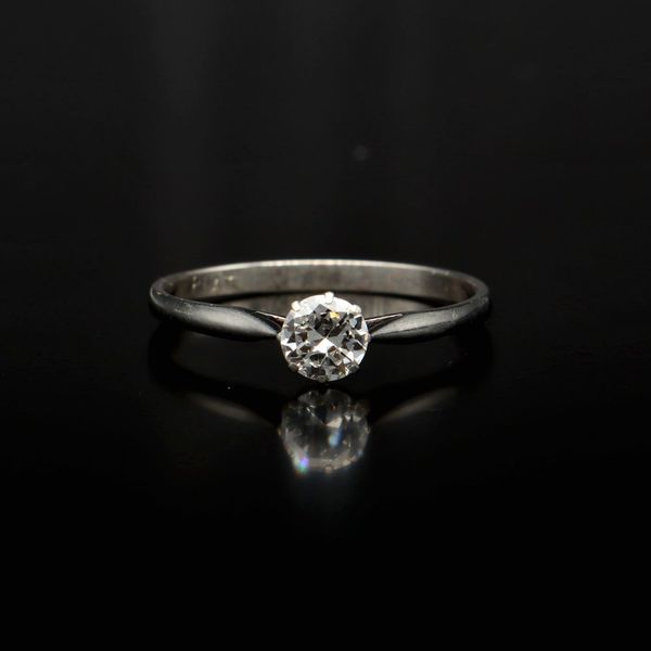 Antique Platinum Diamond Solitaire Ring