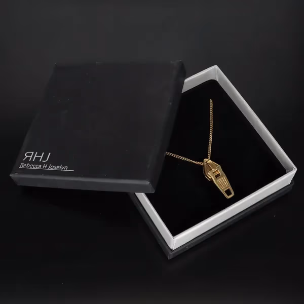 Silver Gilt Zip Pendant by Rebecca Joselyn
