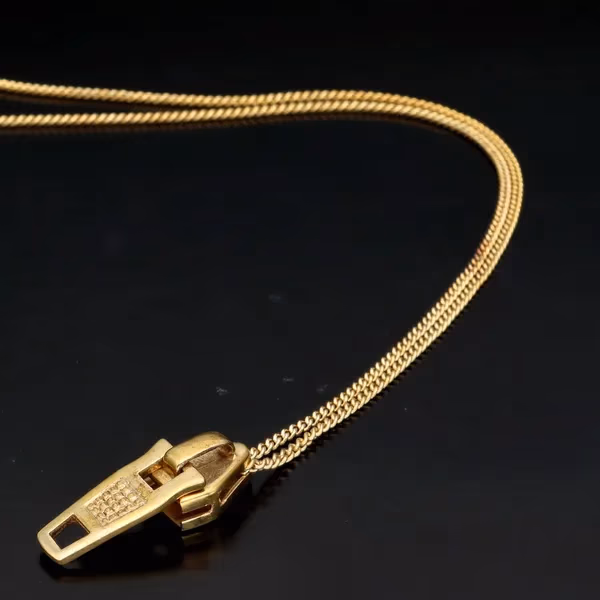 Silver Gilt Zip Pendant by Rebecca Joselyn