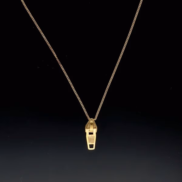 Silver Gilt Zip Pendant by Rebecca Joselyn