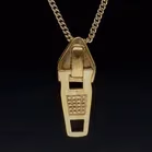 Silver Gilt Zip Pendant by Rebecca Joselyn