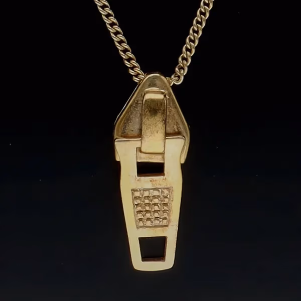 Silver Gilt Zip Pendant by Rebecca Joselyn