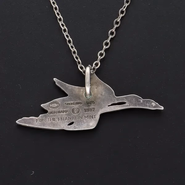 Georg Jensen Silver Flying Swans Pendant