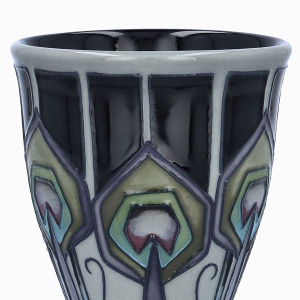 Macintosh Style Moorcroft Peacock Parade Vase