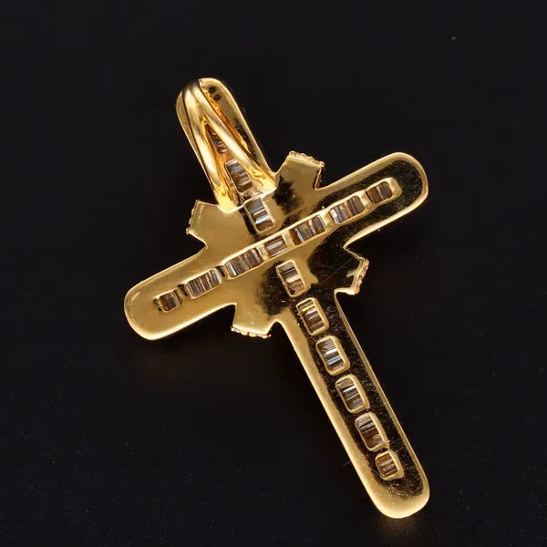 18ct Yellow Gold Diamond Cross Pendant