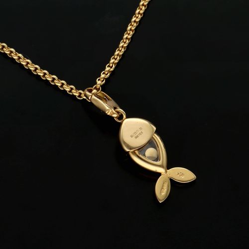 18ct Gold Chopard Happy Diamonds Happy Fish Pendant Necklace image-5