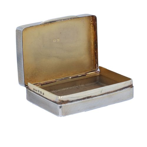 George V Silver Table Snuff Box with Inset Stone image-5