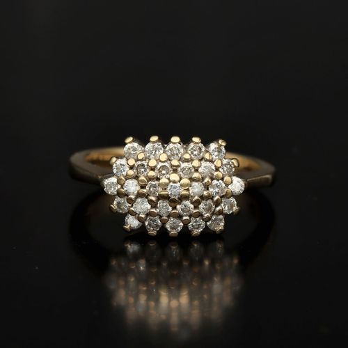 9ct Gold Diamond Cluster Ring image-2